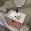 Meuble-lavabo sur pied 30 po, 2 portes, meuble-lavabo autoportant en bois d'ingénierie avec lavabo