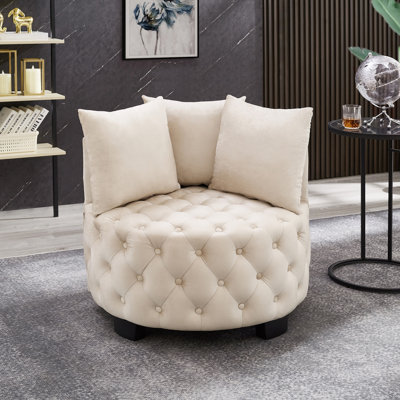 Chaise d'appoint contemporaine rembourrée et capitonnée