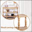 Console en bois fabriquée à la main avec garniture tissée à la main, tablettes de rangement à 3 niveaux, table d'entrée ovale avec pieds sculptés, table d'appoint rustique Coastal Farmhouse, table de canapé d'entrée de 49 pouces