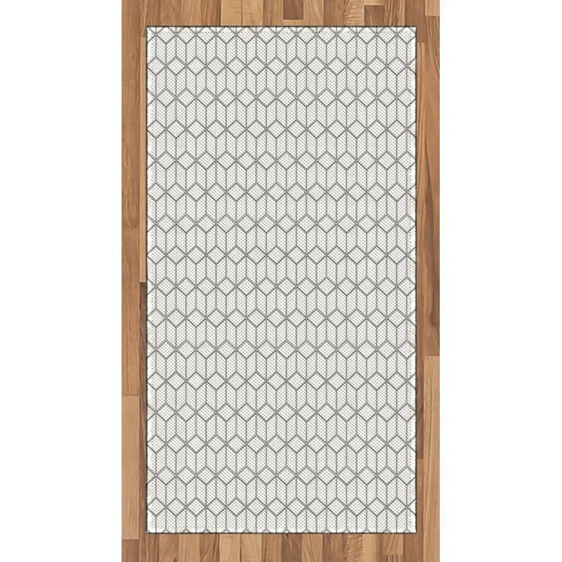 Black White High Density Long Fiber Poly Threads Decorative Area Rug Carpet, Rectangle 2'7" x 5'