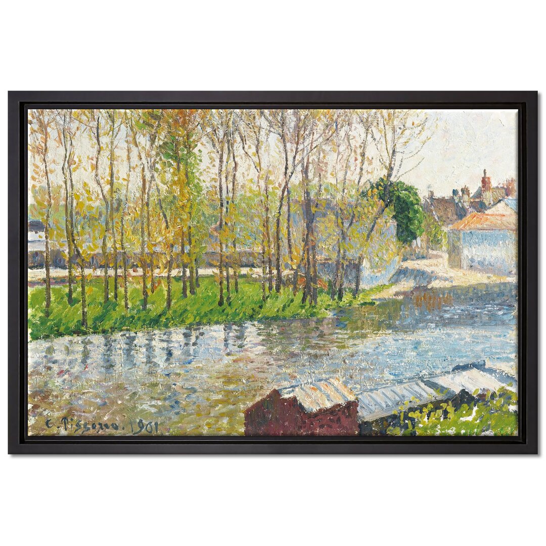 Gerahmtes Leinwandbild Bords Du Loing À Moret von Camille Pissarro