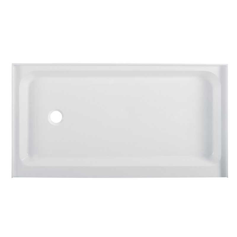 Base de douche en acrylique 60 po x 34 po Voltaire, Gauche