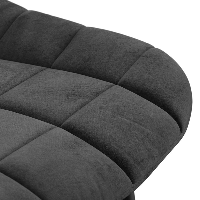 Bierman 45cm H Upholstered Upholstered Back Side Chair, Set Of 8, Black Velvet