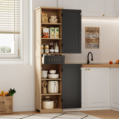 Tall Kitchen Pantry Cabinet With 2 Doors
