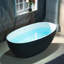 Baignoire de trempage autoportante en résine 61 po avec trop-plein et bonde escamotable 61 po-120785881-120785878