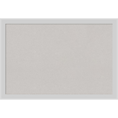 Incline Silver Wood Framed Corkboard, Grey Cork Bulletin Board, Organization Board, Pin Board