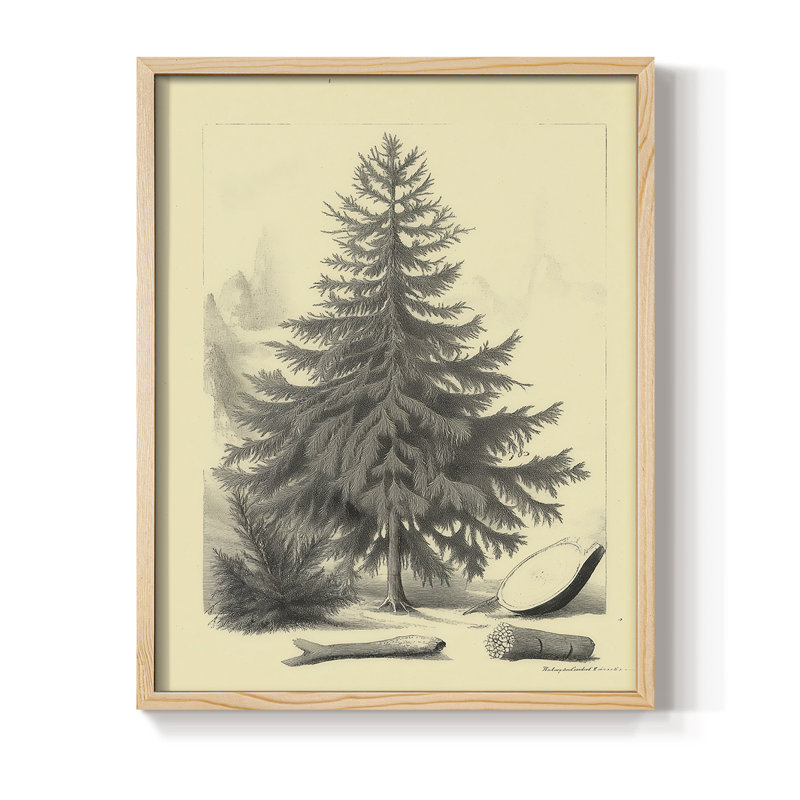 Reproduction d'art encadrée de Noël, H 15 po x l 12 po, Naturel
