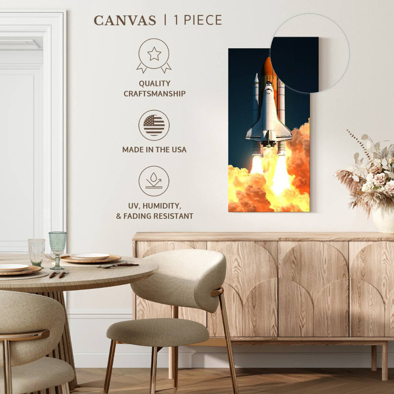 Launching Space Shuttle, 30" H x 15" W