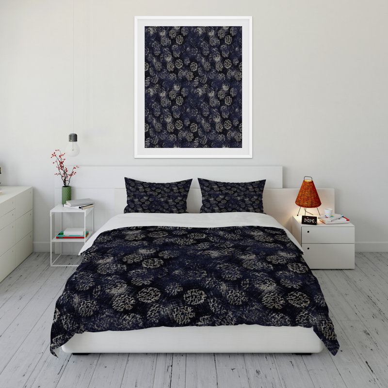 Polyester Abstract Comforter Set, Queen Duvet Cover + 2 Standard Pillowcases