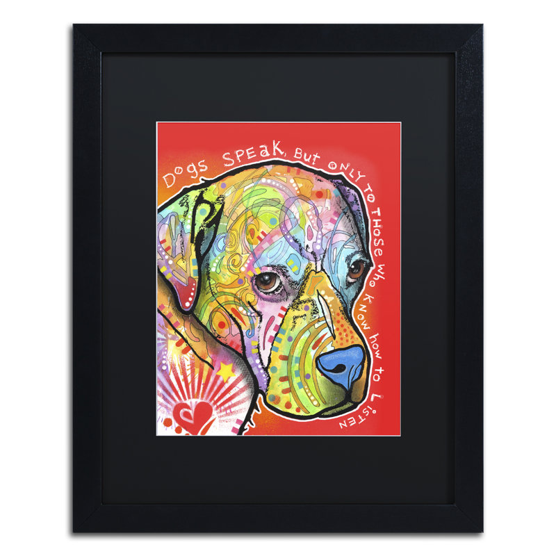 « dogs speak » par dean russo, impression encadrée, Noir, H 20 po x l 16 po x P 0,5 po