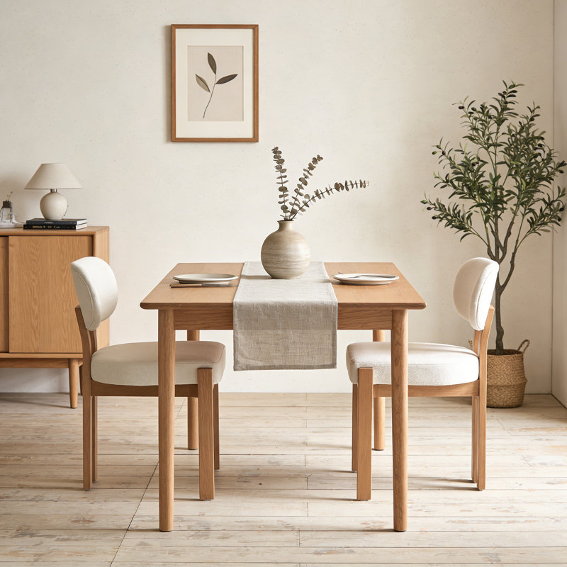 Ensemble de 2 chaises de salle à manger en chenille, Beige