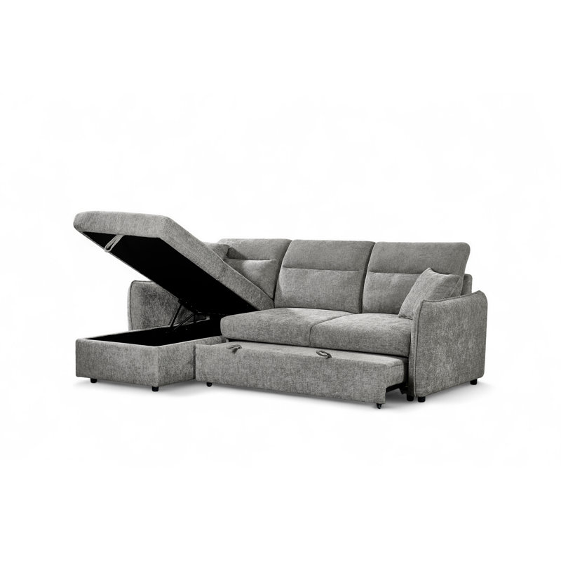 4 Seater Sofa Bed, Left Hand Facing, Grey