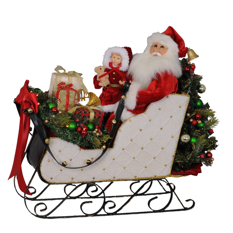 Lighted Sled Santa