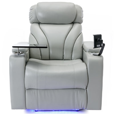 Power Motion Recliner Electric Power Recliner With USB Charging Port, Hidden Arm Storage, Convenient Cup Holder And Bluetooth Speaker