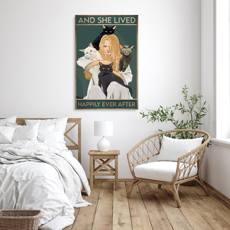 «And She Lived Happily Ever After», reproduction d'art sur toile rectangulaire 1 pièce, H 36 po x l 24 po x P 1,25 po