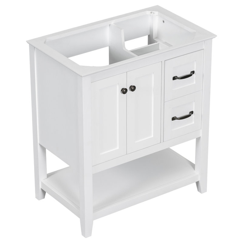 Meuble-lavabo de salle de bain sans comptoir, base d'armoire seulement, meuble-lavabo avec tiroir multifonctionnel