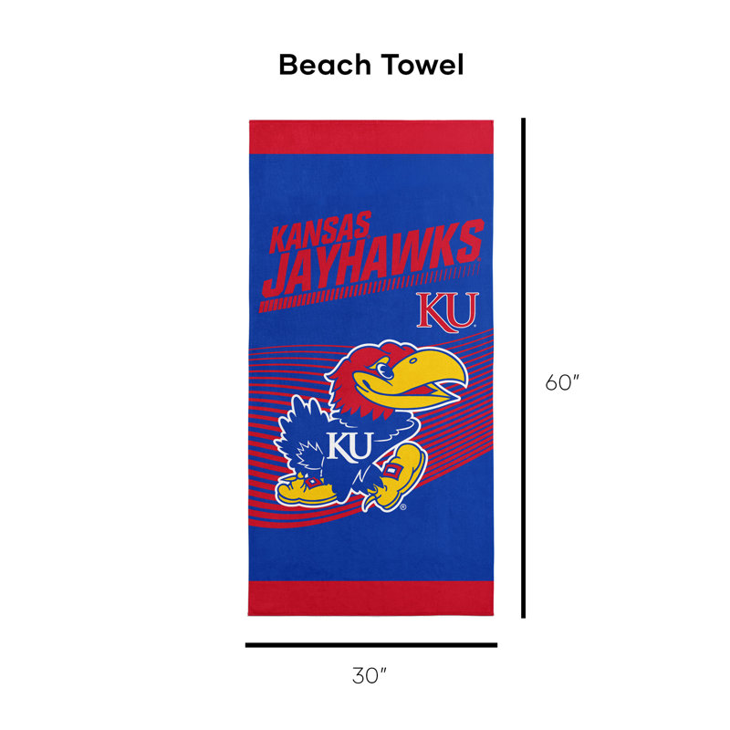 Serviette de plage 30 po x 60 po NCAA Kansas Jayhawks