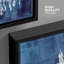 Lustre blanc sur fond bleu marine, lumières décoratives, art moderne sur toile-93589356-93589359