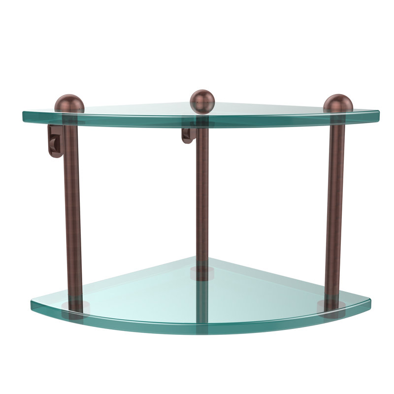 Gober 2 Piece Triangle Corner Shelf, Antique Copper
