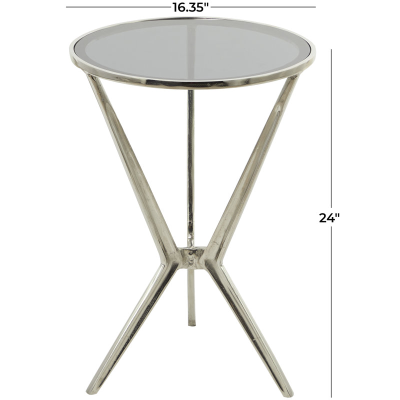 Table de bout Lachlan, Plateau argenté / base argentée