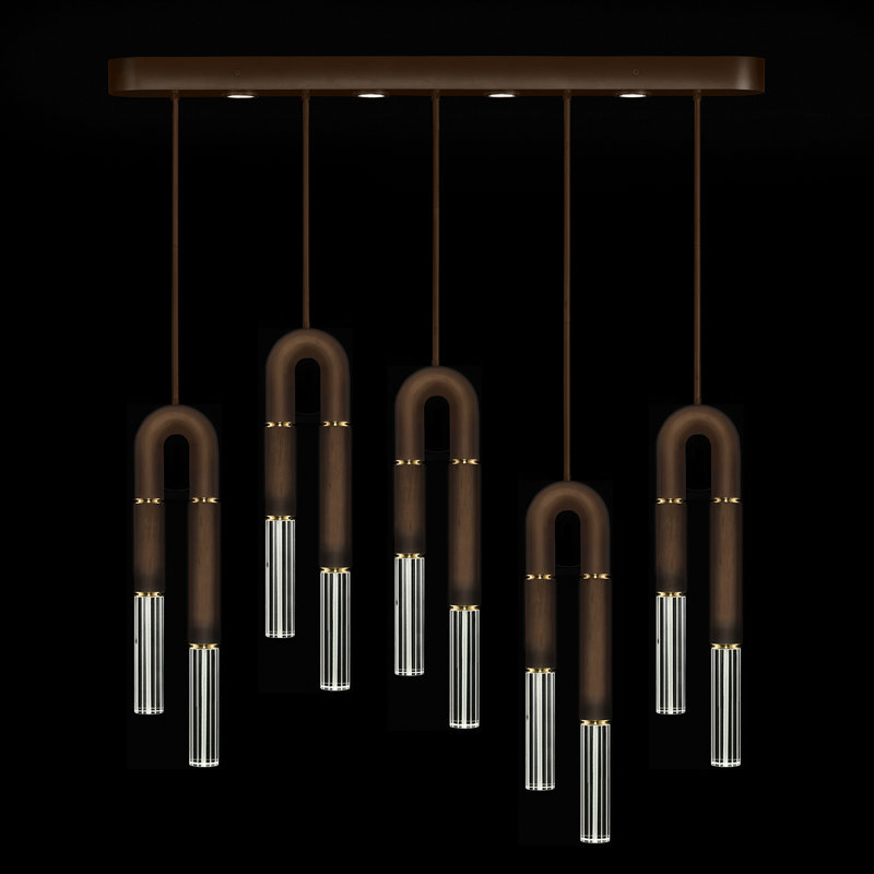 Luminaire suspendu linéaire 51,5 po Antonia, Bronze / Laiton