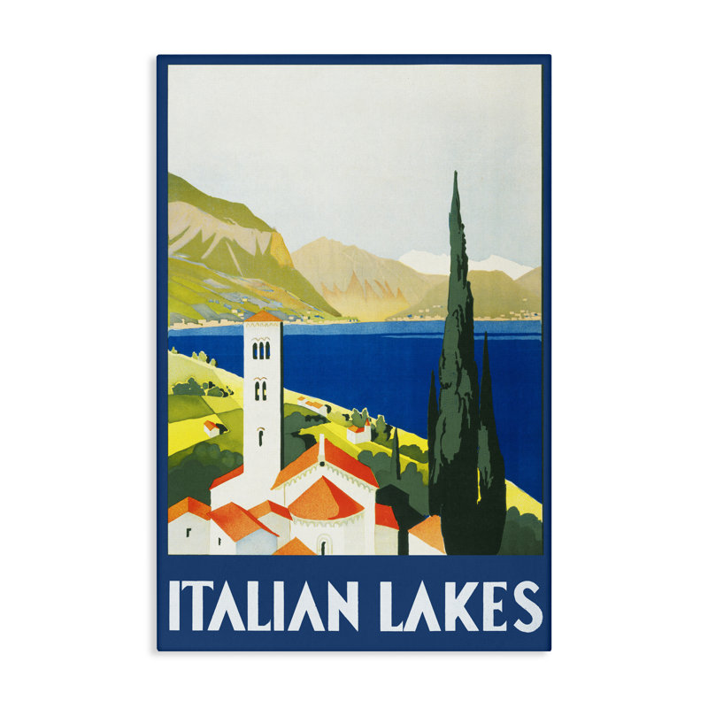 «Italian Lakes Retro Scenery», conception par PIDDIX, H 24 po x l 16 po