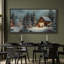 Snowy Nativity Barn and Church Winter Night Scene Framed Master Bedroom Wall Art Work 2 Pieces Print-1485007127-1485007117