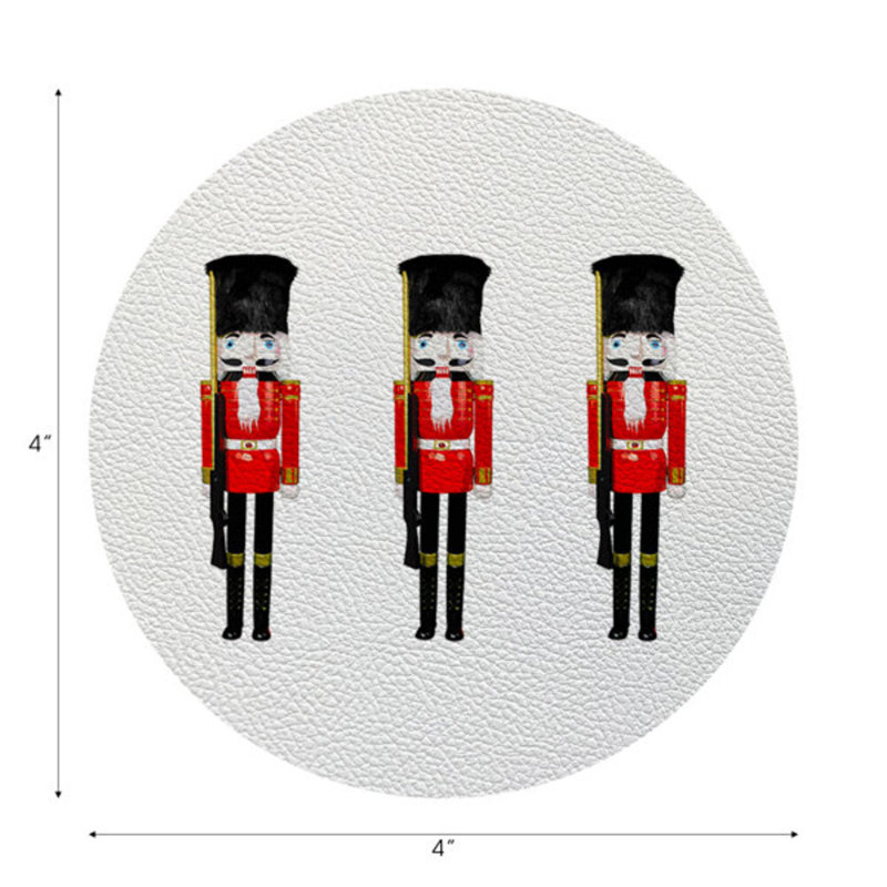 Sous-verres ronds en cuir végétalien casse-noisette