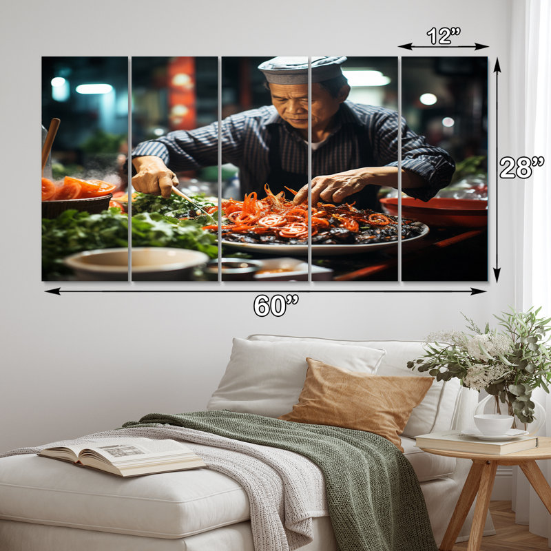 «Vietnamese Street Food II», reproduction d'art sur toile - 5 panneaux égaux
