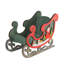 Décoration de table de Noël traîneau traditionnel 14,5 "vert et rouge Père Noël