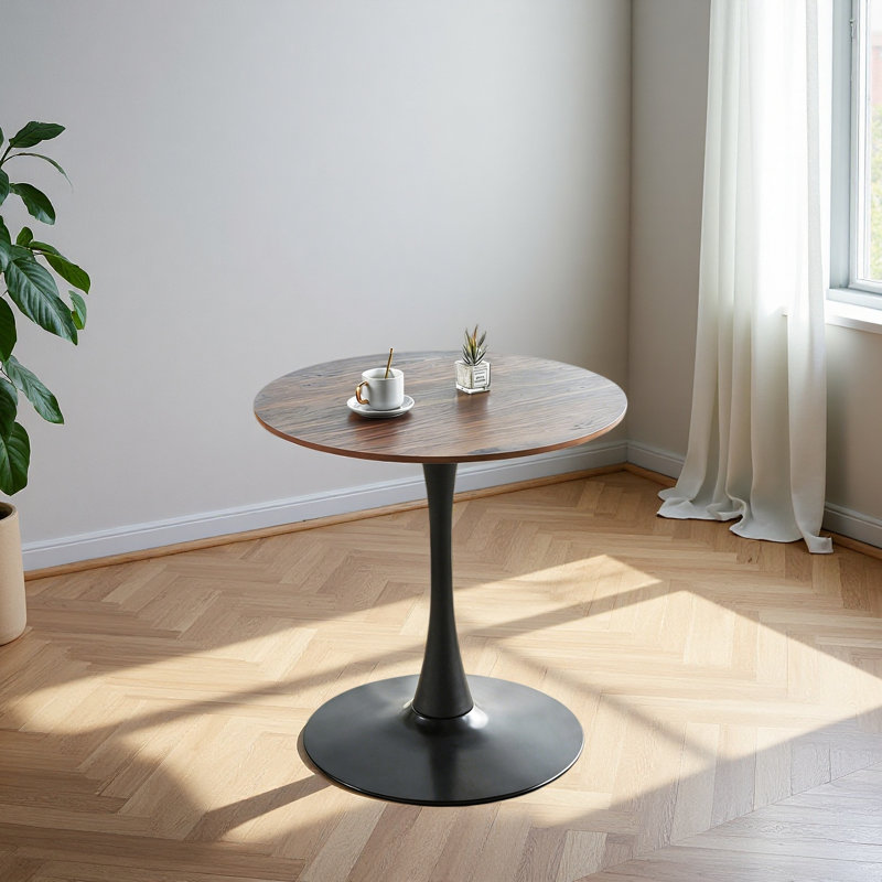 Table de salle à manger Tulip Table Mid-Century pour 2 à 4 personnes avec plateau rond en MDF, table de salle à manger à piédestal et table basse