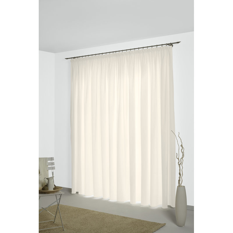 Newbury Room Darkening Single Curtain Panel, 130cm Width x 295cm Drop, Cream
