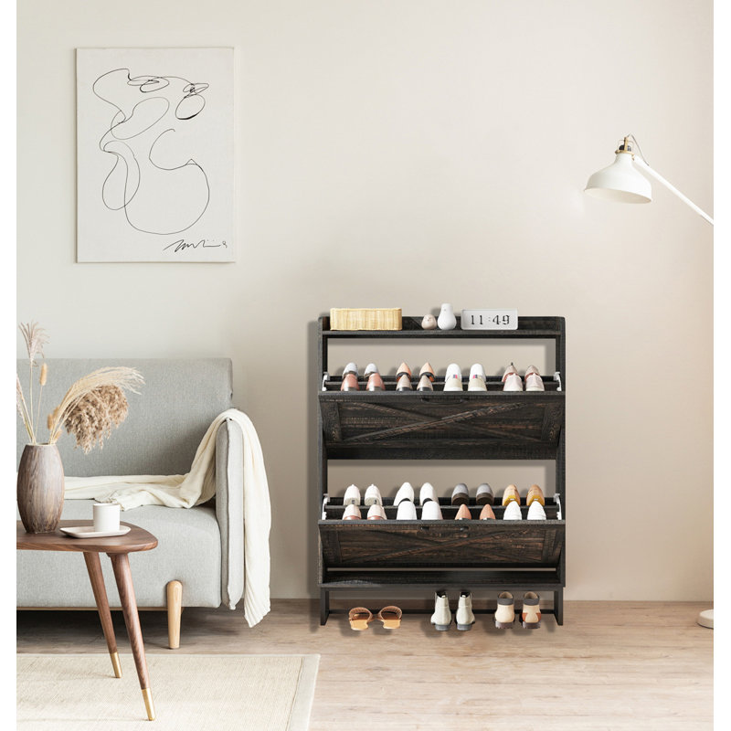 Armoire à chaussures étroite, Chêne