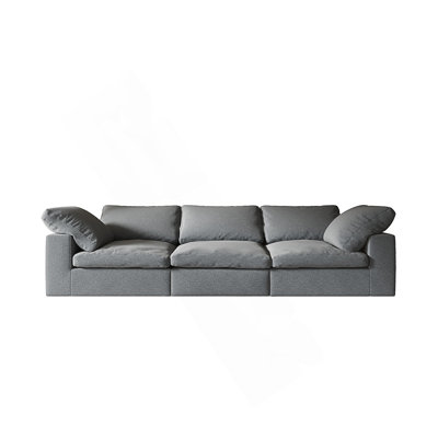 Upholstered Sofa, Oversized Comfy Cloud 3-Seater Sofa Couch, Double Plush Cushion For Living Room