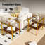 Ensemble de table de salon 3 pièces Mariabella avec plateau en verre, pieds en métal et tablettes de rangement à 2 niveaux, comprenant 1 table basse et 2 tables d'appoint-13958672-13958668