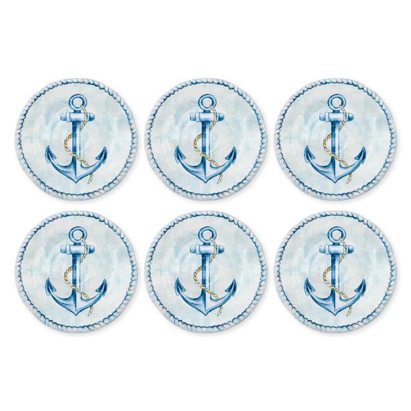 6-Piece Sail Away 9" Melamine Plate