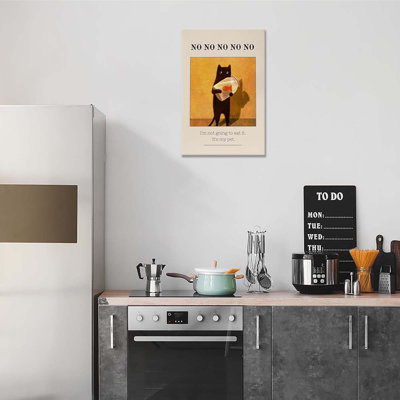 Funny Posters Cute Cat And Goldfish Canvas Wall Art Preppy Abstract Animal Holding A Fish Tank Canvas
