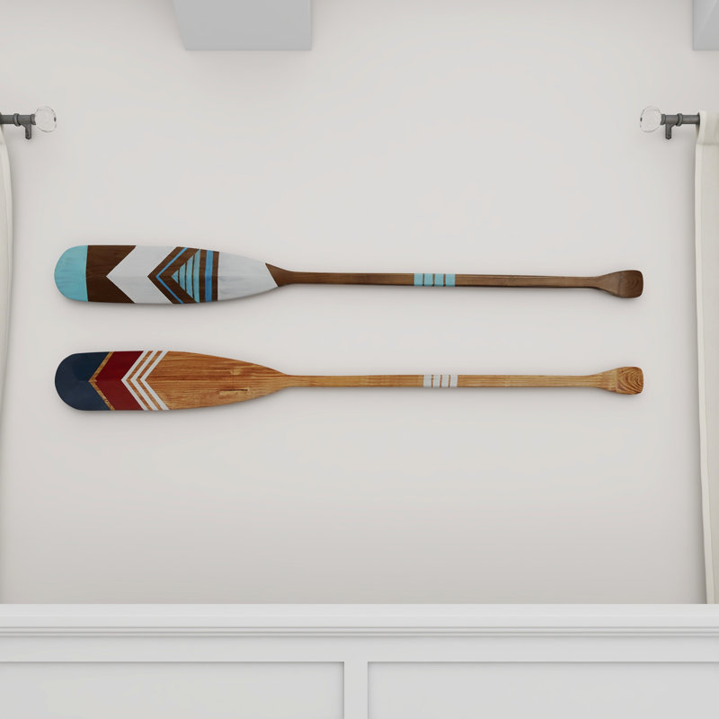 Wood Novelty Canoe Oar Paddle Home Wall Decor with Arrow and Stripe Patterns