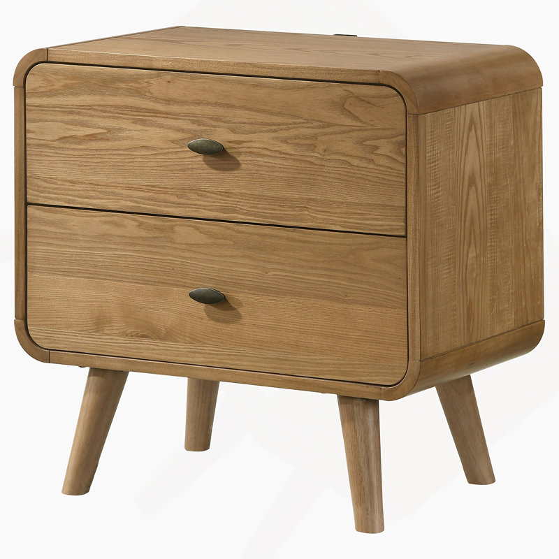 Table de chevet 2 tiroirs Light Ash