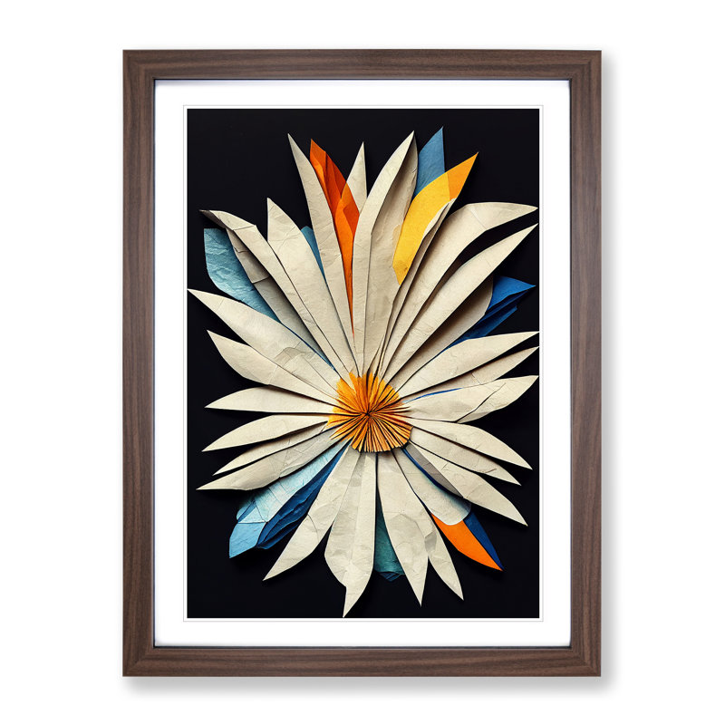 XV1022-3400X Paper Flower - Print, 66cm H x 48cm W, Walnut Framed