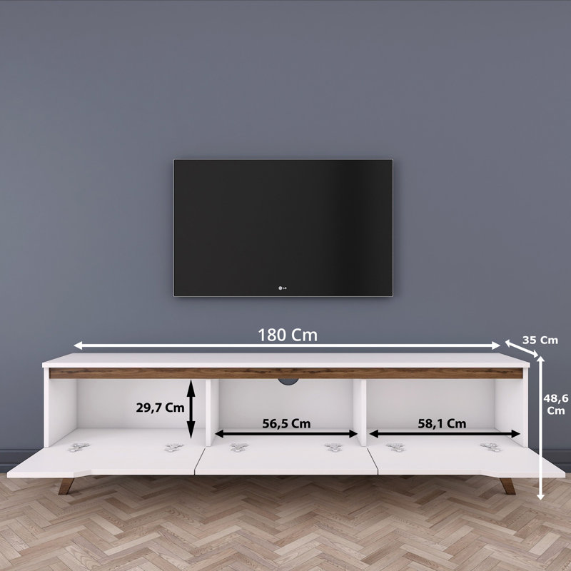 Alberton TV Stand for TVs up to 55", Walnut/White