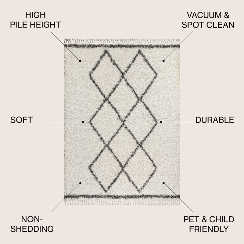 Tapis crème / gris Cantera, Rectangle 5 pi 3 po x 7 pi 6 po
