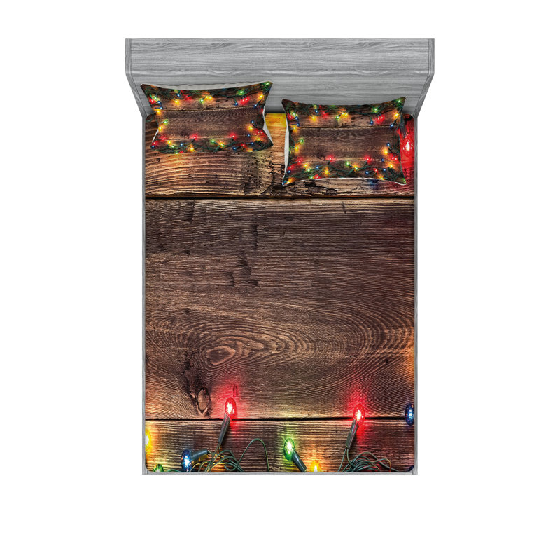 Multicolore drap-housse et coussin décoratif Ambesonne, Ensemble de draps pour très grand lit + 5 pièces