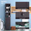 Armoire de rangement pour salle de bain, unité de rangement pour salle de bain autoportante, grande tour en lin avec tablettes à 3 niveaux et tiroir, brun