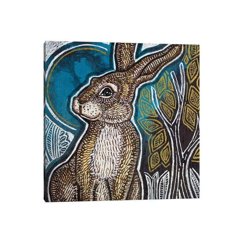 Little Rabbit by Lynnette Shelley - Painting on Canvas, Wrapped Canvas, 45.72cm H x 45.72cm W x 3.81cm D