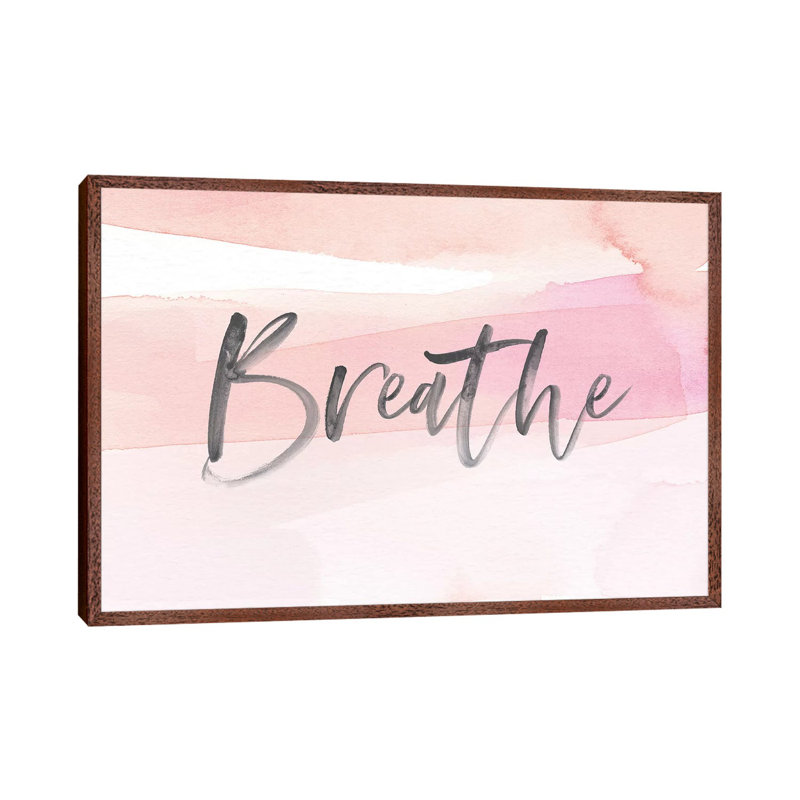 Breathe by Stephanie Ryan - Print on Canvas, 45.72cm H x 66.04cm W x 3.81cm D, Classic Brown Wood Floater Framed