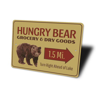 Hungry Bear Aluminum Sign