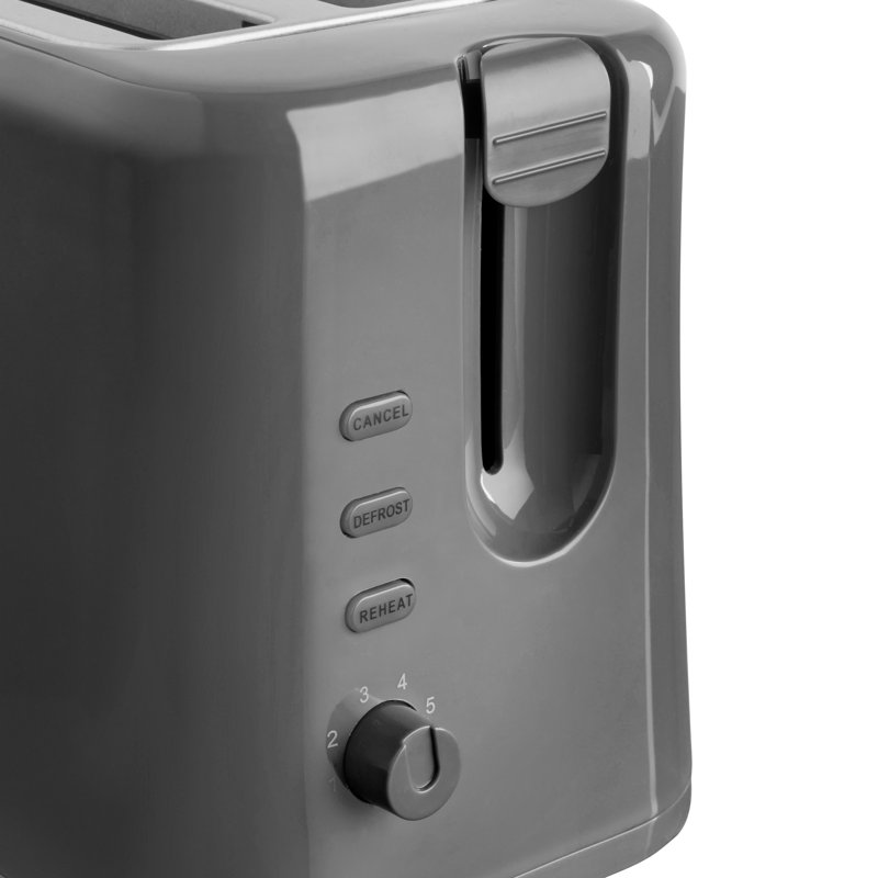 2 Slice Toaster, Grey