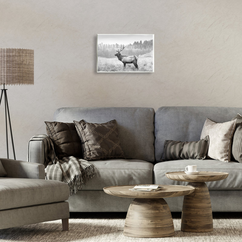 «Stoic American Elk», art mural sur bois par Sissi et Seb, H 10 po x l 15 po