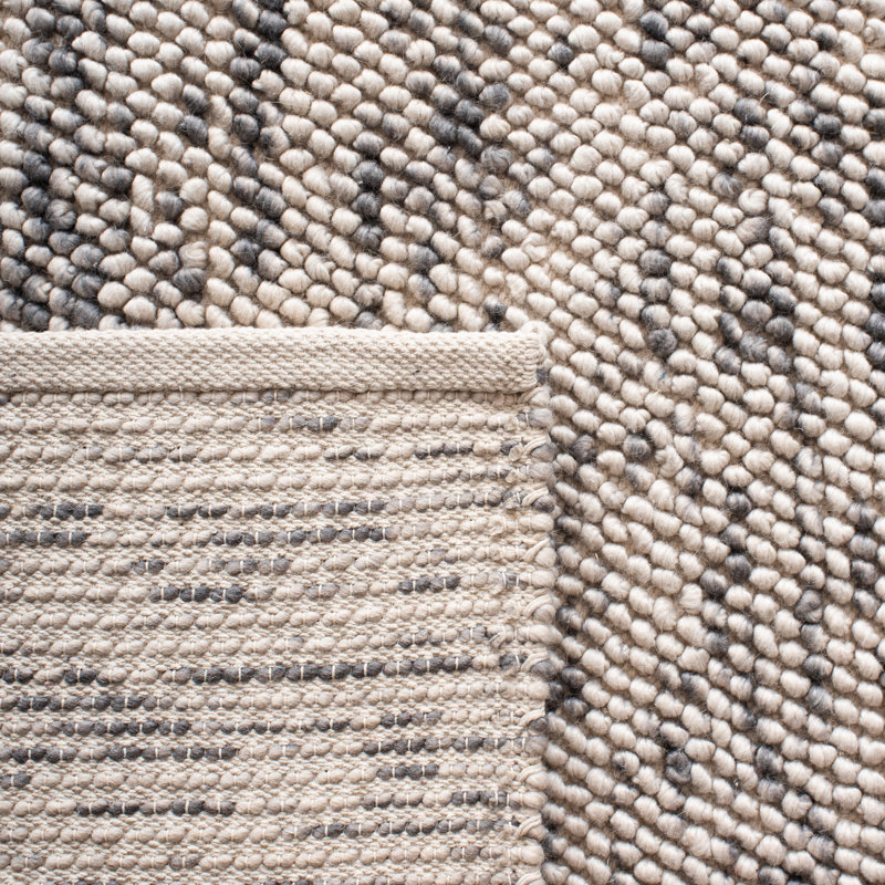 Tapis gris / beige en laine touffeté à la main Almus, Rectangle 8 pi x 10 pi